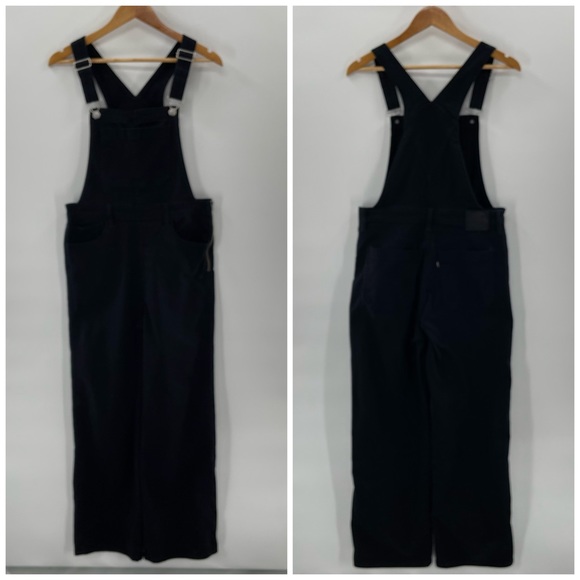 Levi's High Waist Straight Leg Black Overalls Size 30 - Picture 3 of 13